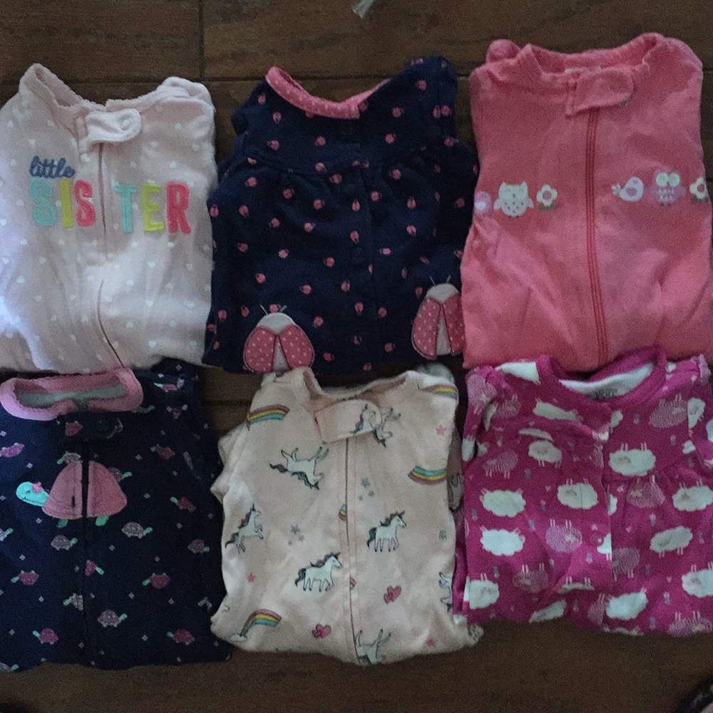 6 long sleeve newborn sleepers